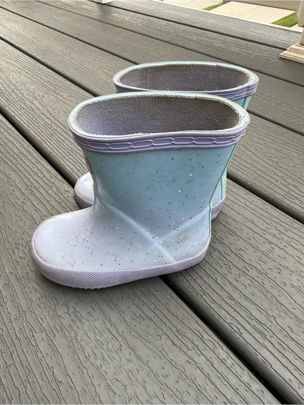 Hunter Kids Light Blue Glitter Waterproof Rain Boots